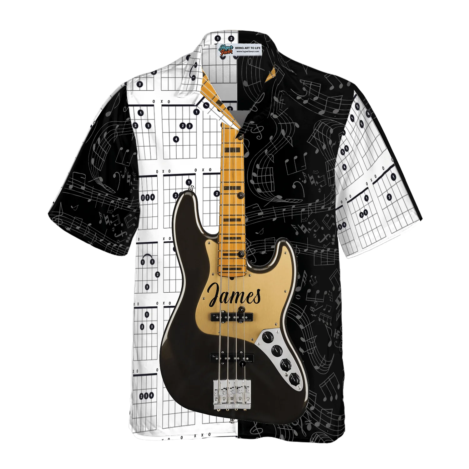 Guitar Custom Name Hawaiian Shirt, Personalized Colorful Summer Aloha Shirt For Men Women, Perfect Gift For Friend, Family, Guitar Lover, Music Lovers - Image 4