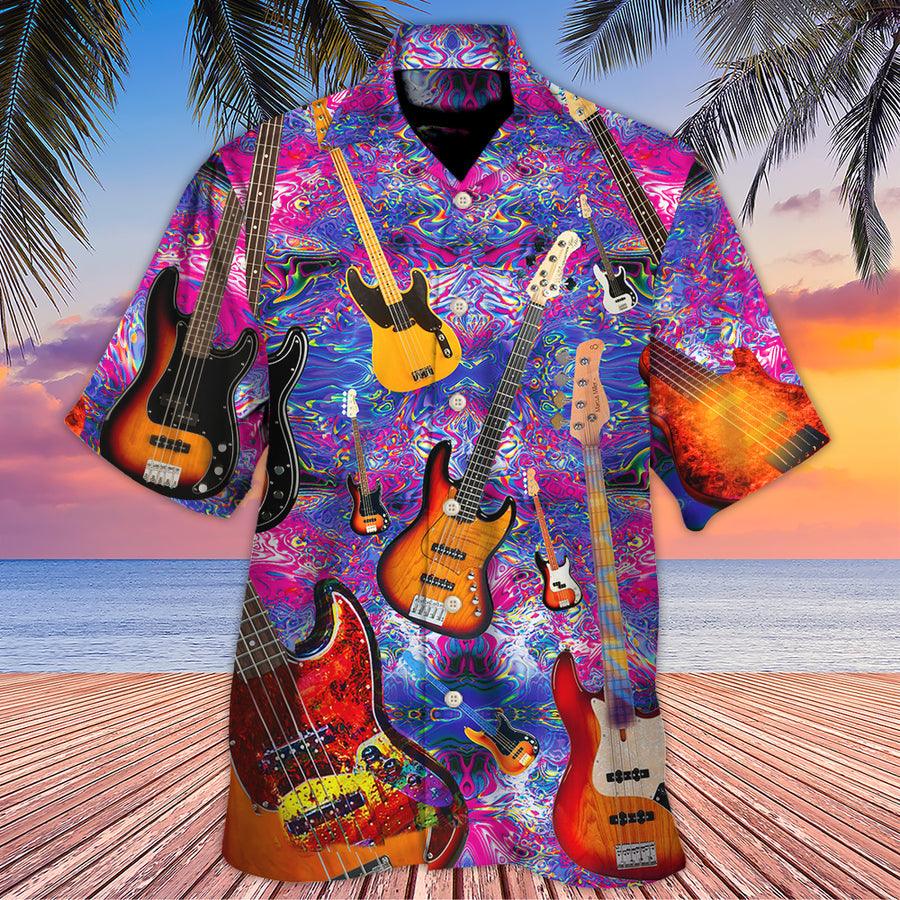 Guitar Life Love Purple Style Aloha Hawaiian Shirt For Summer, Guitar Hawaiian Shirts Matching Outfit For Men Women, Music Guitar Lovers
