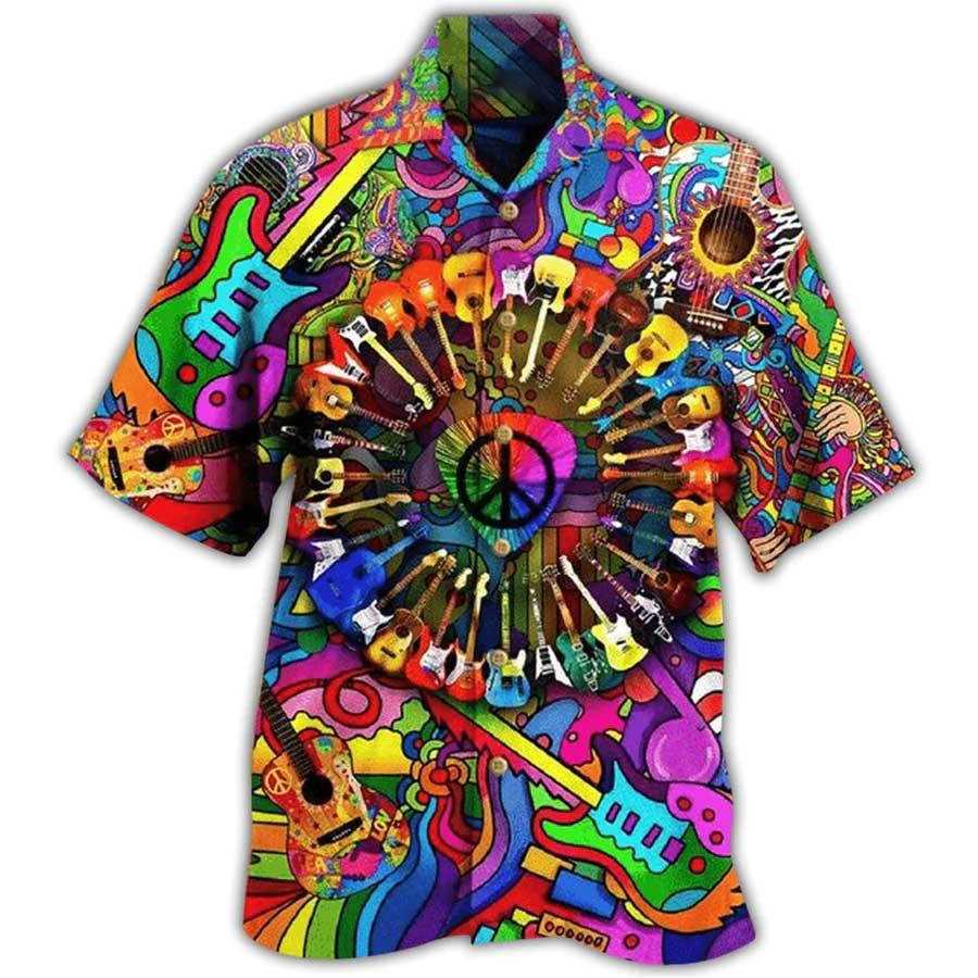 Guitar Love Life Style Colorful Aloha Hawaiian Shirt For Summer, Guitar Hawaiian Shirts Outfit For Men Women, Music Guitar Lovers - Image 2