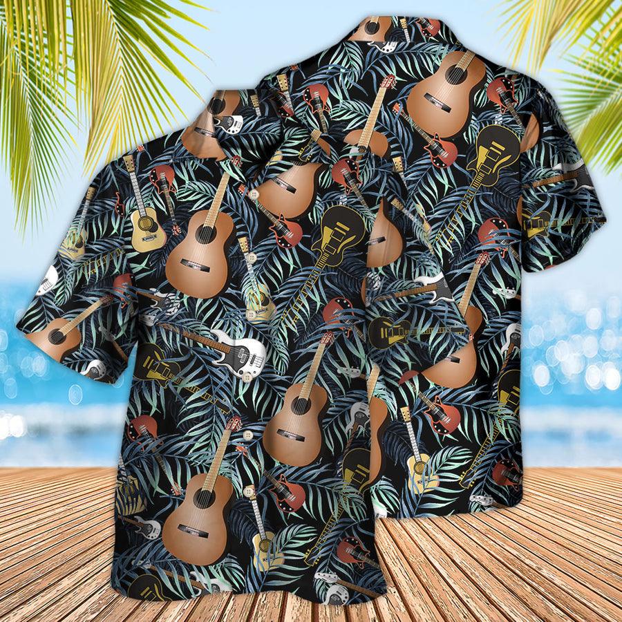 Guitar Love Life Style Cool Aloha Hawaiian Shirt For Summer, Guitar Tropical Hawaiian Shirts Matching Outfit For Men Women, Music Guitar Lovers