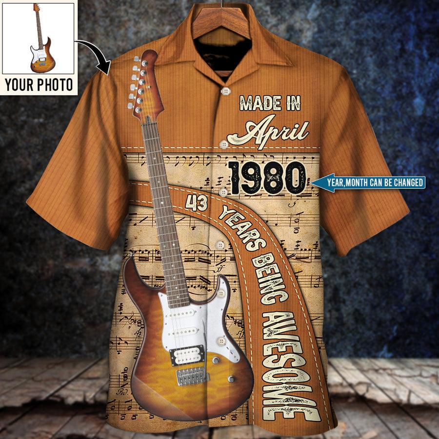 Guitar Lover Years Of Being Awesome Custom Aloha Hawaiian Shirt For Summer, Personalized Guitar Hawaiian Shirts For Men Women, Guitar Lovers - Image 3