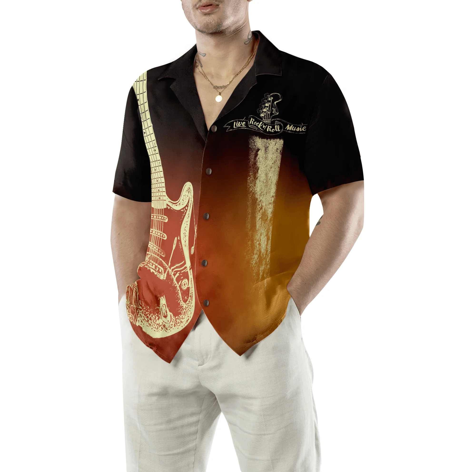 Guitar Rock N Roll Colorful Hawaiian Shirt, Colorful Summer Aloha Shirt For Men Women, Perfect Gift For Husband, Wife, Friend, Family - Image 2