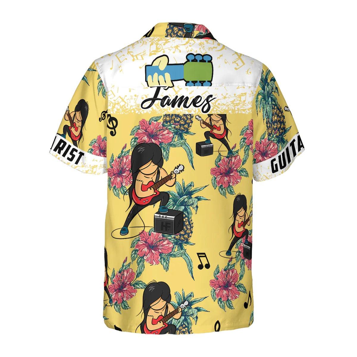Guitarist Pineapple Custom Hawaiian Shirt, Guitarist Pineapple Pattern Hawaiian Shirt, Summer Aloha Shirt- Perfect Gift For Men, Women, Friend, Family - Image 2