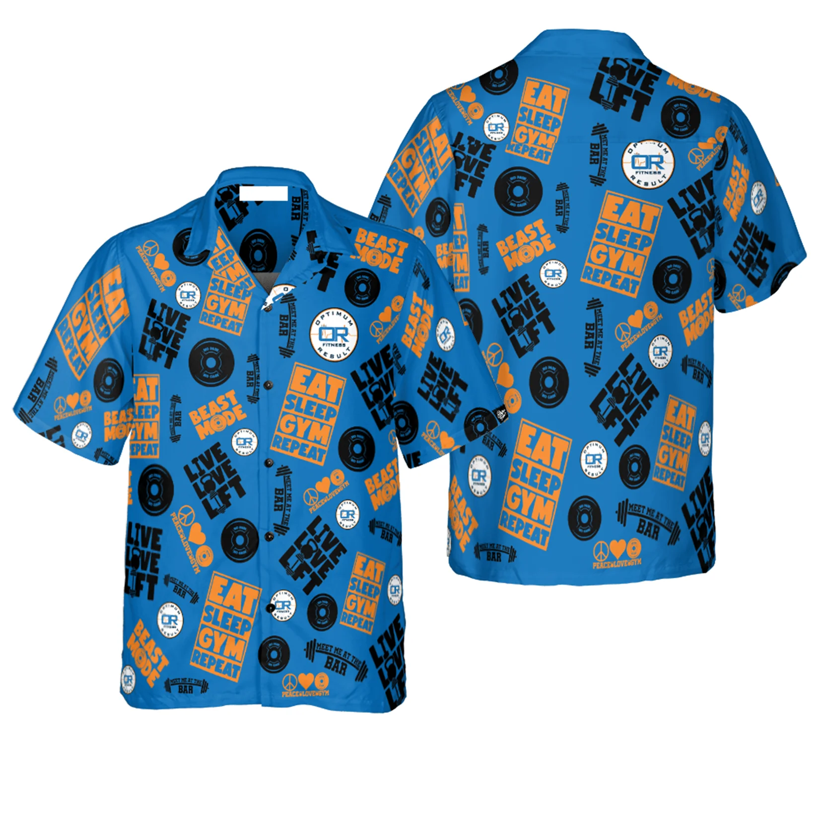 Gymer Hawaiian Shirt - Eat Sleep Gym Repeat, Live Love Lift Aloha Hawaiian Shirt - Gift For Gymer, Family
