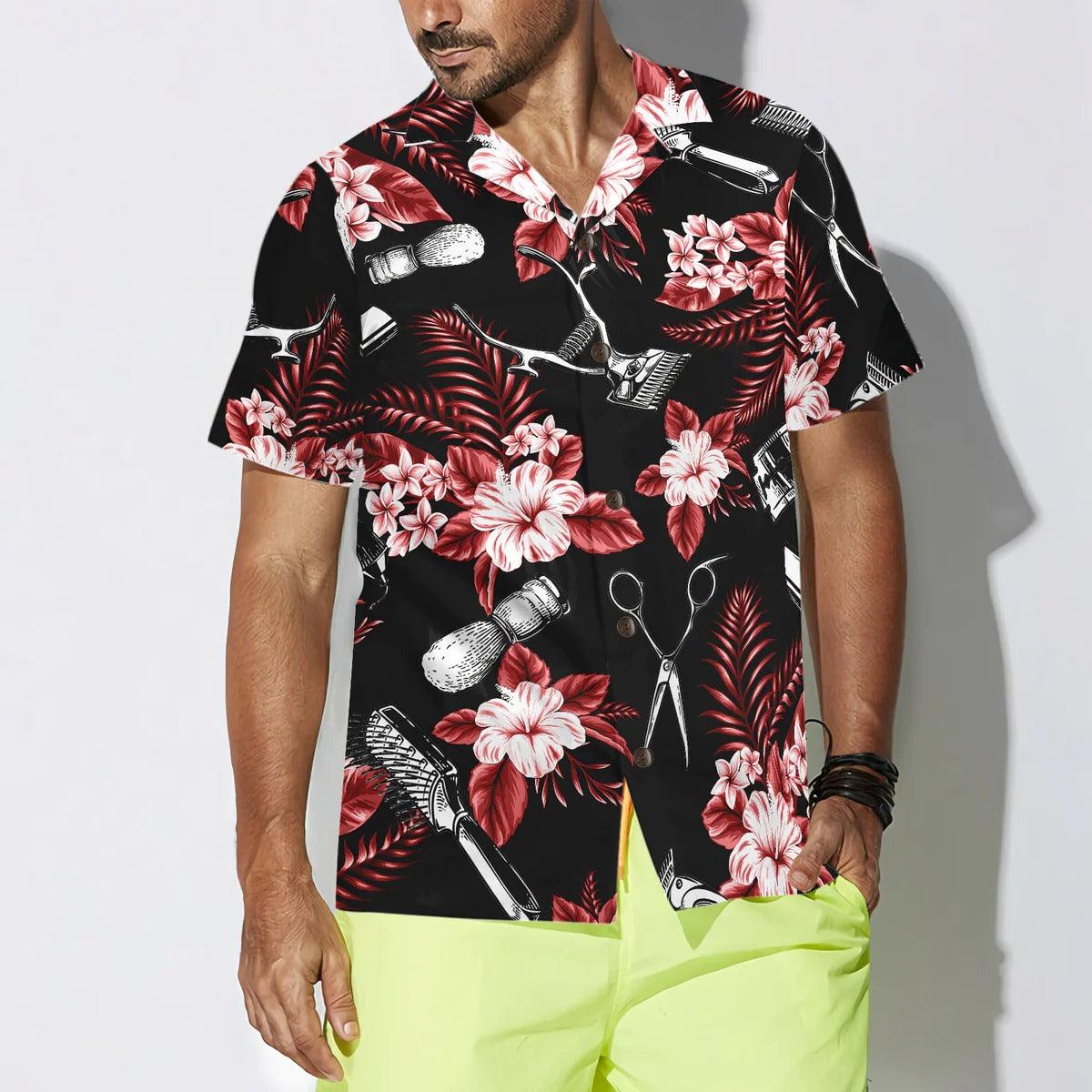 Hair Stylist Aloha Hawaiian Shirt, Hair Stylist I'll Cut You Hawaiian Shirt, Tropical Pattern Hawaiian Shirt - Gift For Men Women, Friends, Family - Image 4