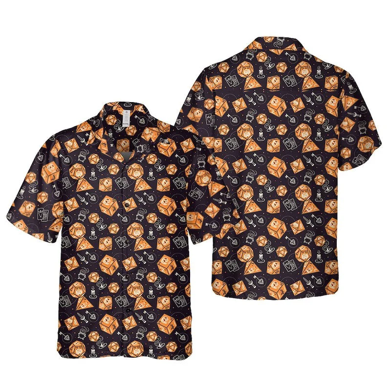Halloween DnD Hawaiian Shirt, Dice Hawaiian Shirt, DnD Halloween Aloha Shirt For Men & Women - Halloween Gift For Members Family, Friends - Image 3