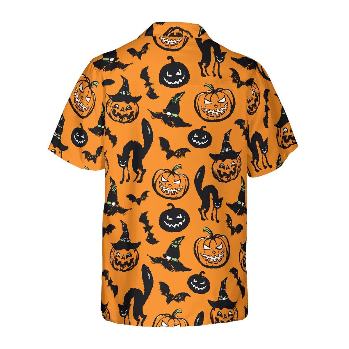 Halloween Hawaiian Shirt, Bat, Pumpkin And Black Cat Hawaiian Shirt - Perfect Gift For Lover, Friend, Family - Image 4