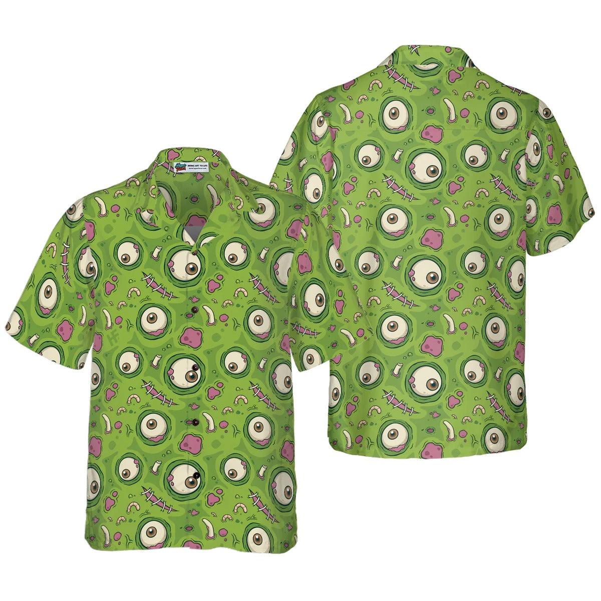 Halloween Hawaiian Shirt, Creepy Halloween Zombie Skin Hawaiian Shirt - Perfect Gift For Lover, Friend, Family