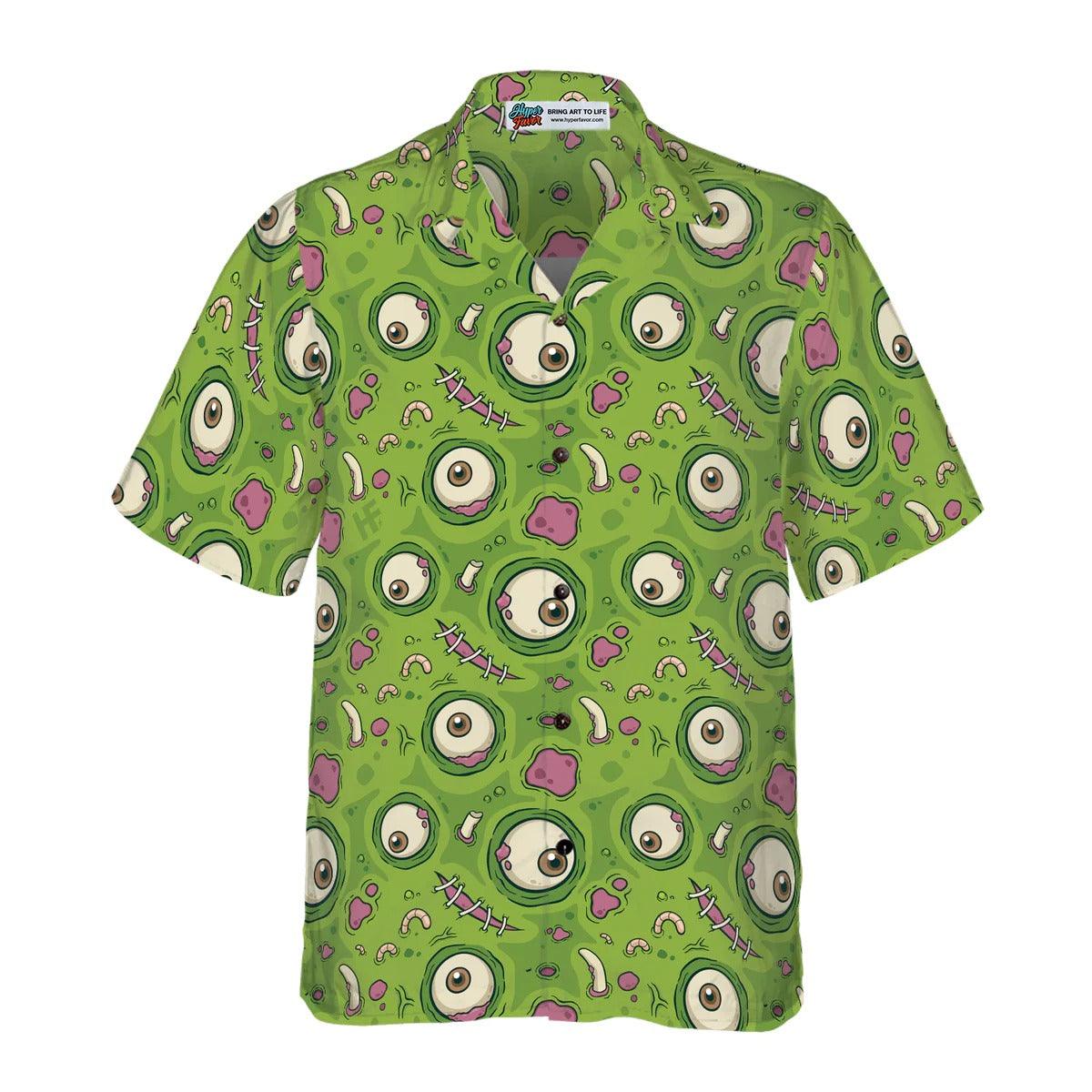 Halloween Hawaiian Shirt, Creepy Halloween Zombie Skin Hawaiian Shirt - Perfect Gift For Lover, Friend, Family - Image 3