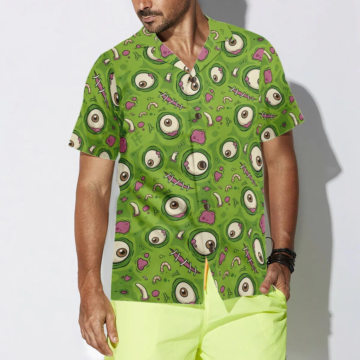 Halloween Hawaiian Shirt, Creepy Halloween Zombie Skin Hawaiian Shirt - Perfect Gift For Lover, Friend, Family - Image 4