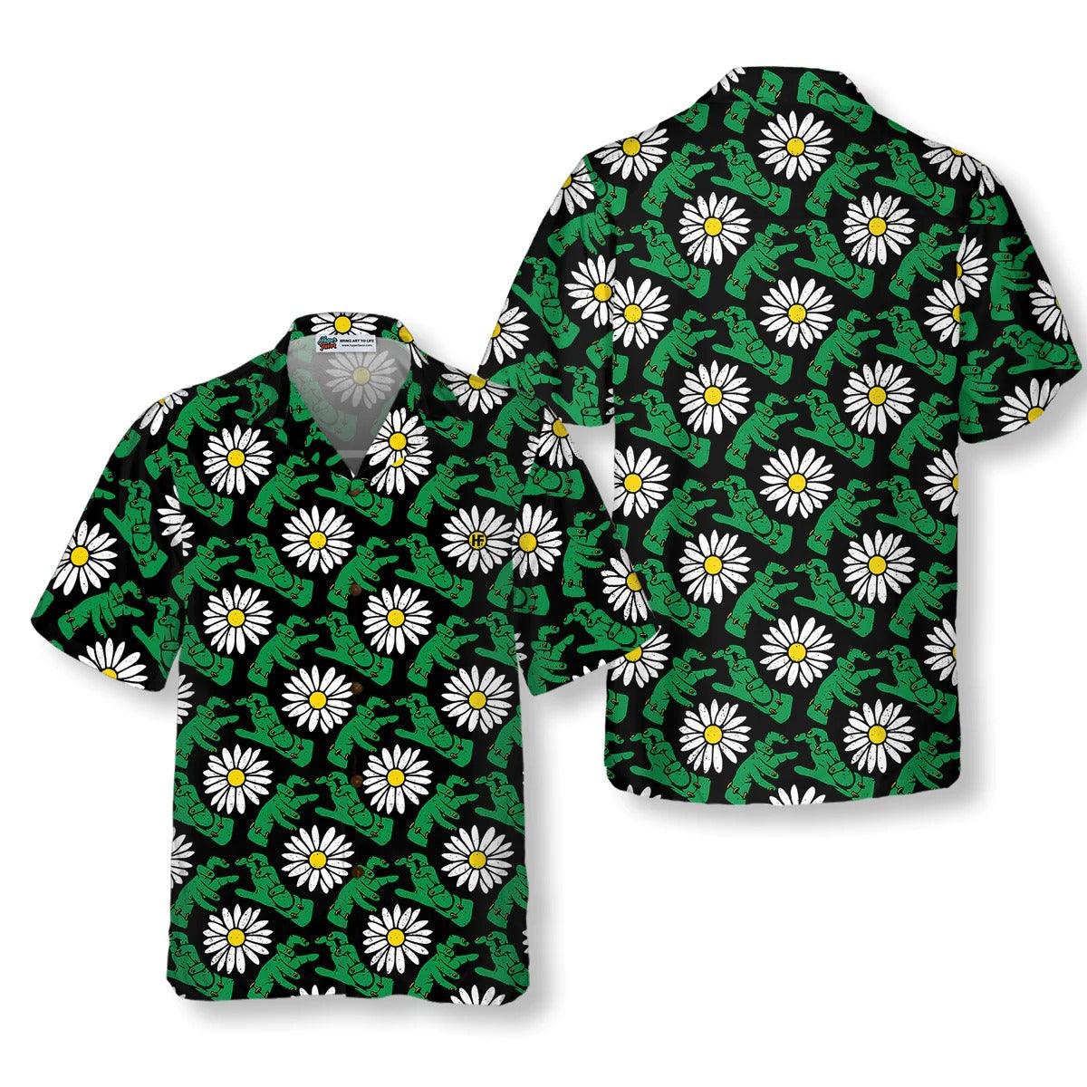 Halloween Hawaiian Shirt, Halloween Frankenstein's Monster And Daisies Hawaiian Shirt, Demon Hand Hawaiian Shirt - Perfect Gift For Lover, Friend, Family