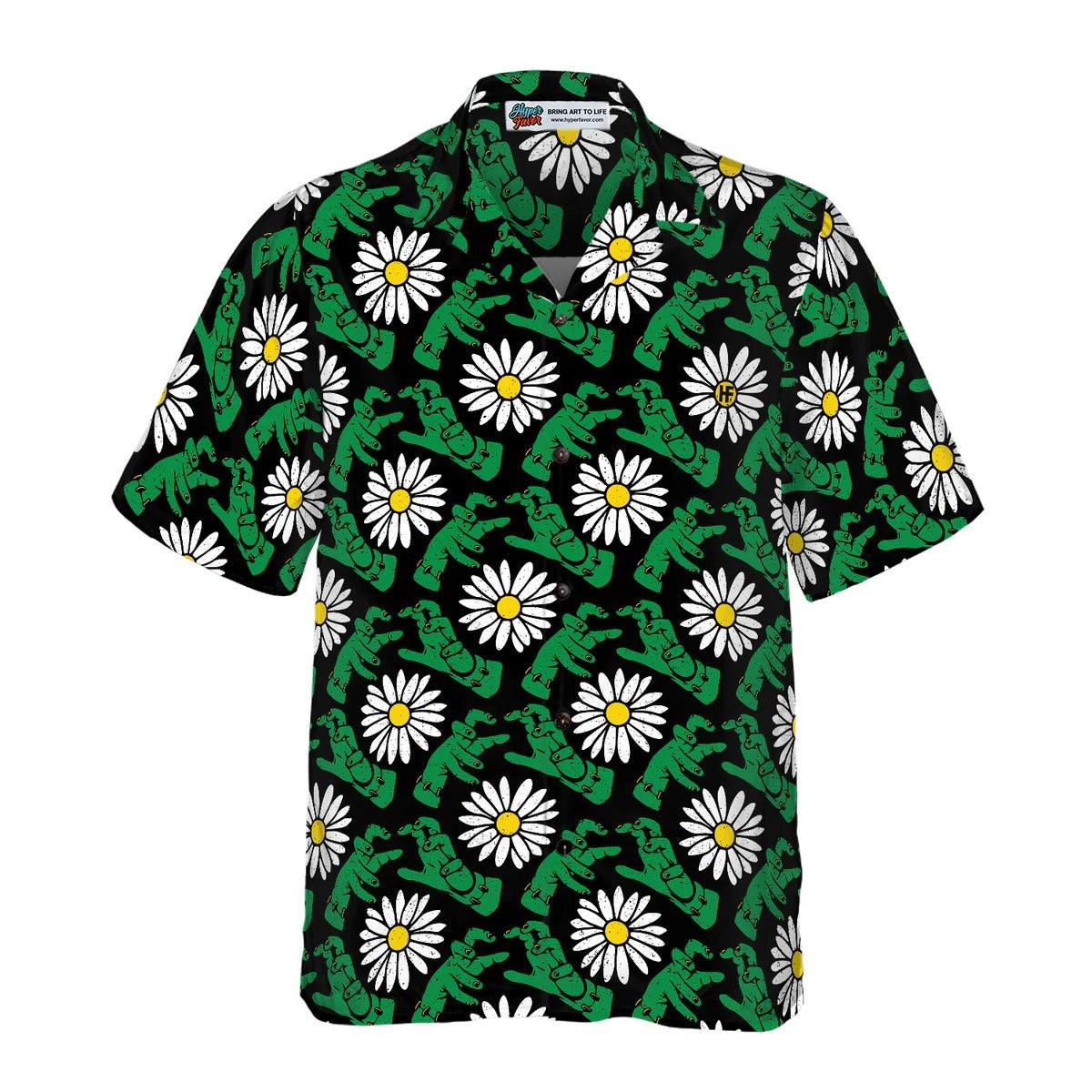 Halloween Hawaiian Shirt, Halloween Frankenstein's Monster And Daisies Hawaiian Shirt, Demon Hand Hawaiian Shirt - Perfect Gift For Lover, Friend, Family - Image 5