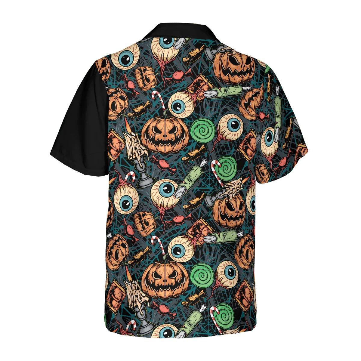 Halloween Hawaiian Shirt, Vintage Halloween Scary Pumpkin Hawaiian Shirt - Perfect Gift For Lover, Friend, Family - Image 2