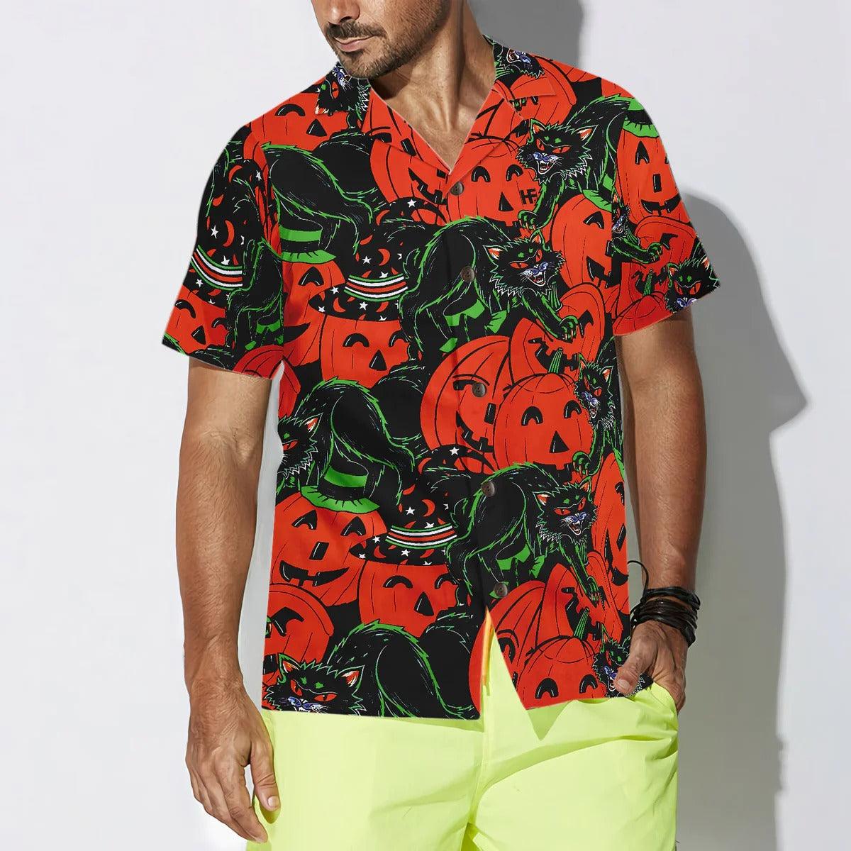 Halloween Horror Queen Cat Halloween Hawaiian Shirt, Halloween Shirt For Men And Women - Perfect Gift For Lover, Friend, Family