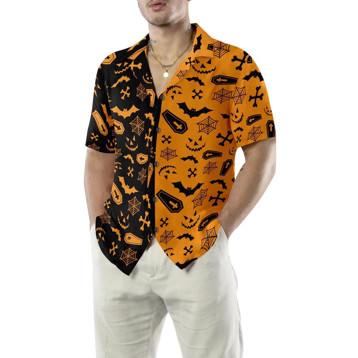 Halloween Party Hawaiian Shirt, Bat Hawaiian Shirt, Black And Gold Hawaiian Shirt - Perfect Gift For Lover, Friend, Family - Image 5