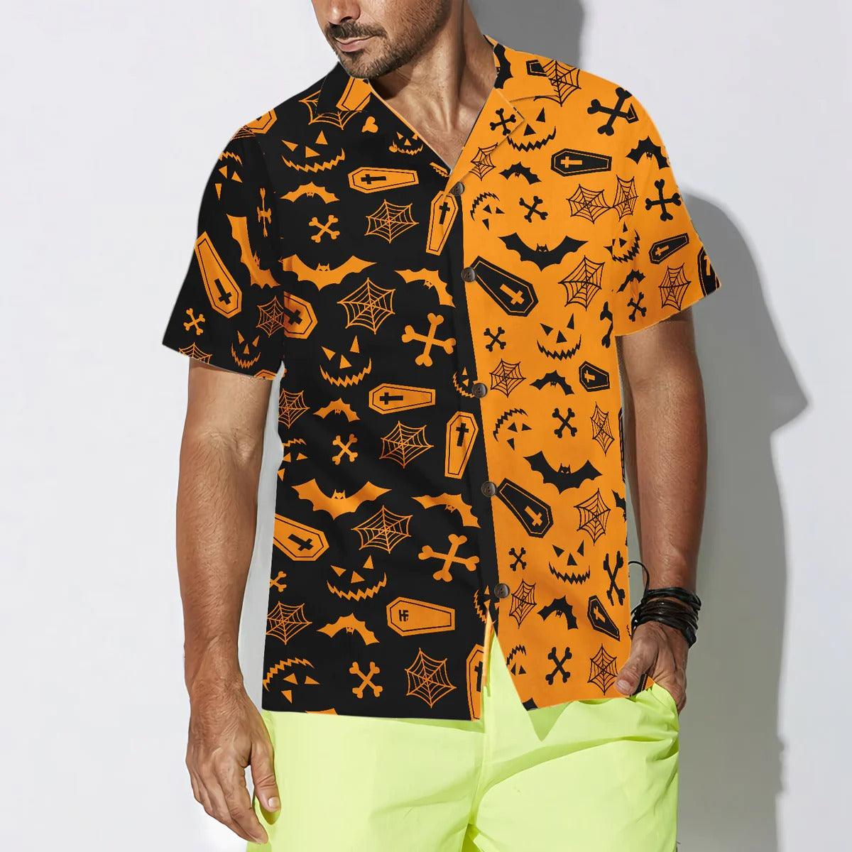 Halloween Party Hawaiian Shirt, Bat Hawaiian Shirt, Black And Gold Hawaiian Shirt - Perfect Gift For Lover, Friend, Family - Image 6