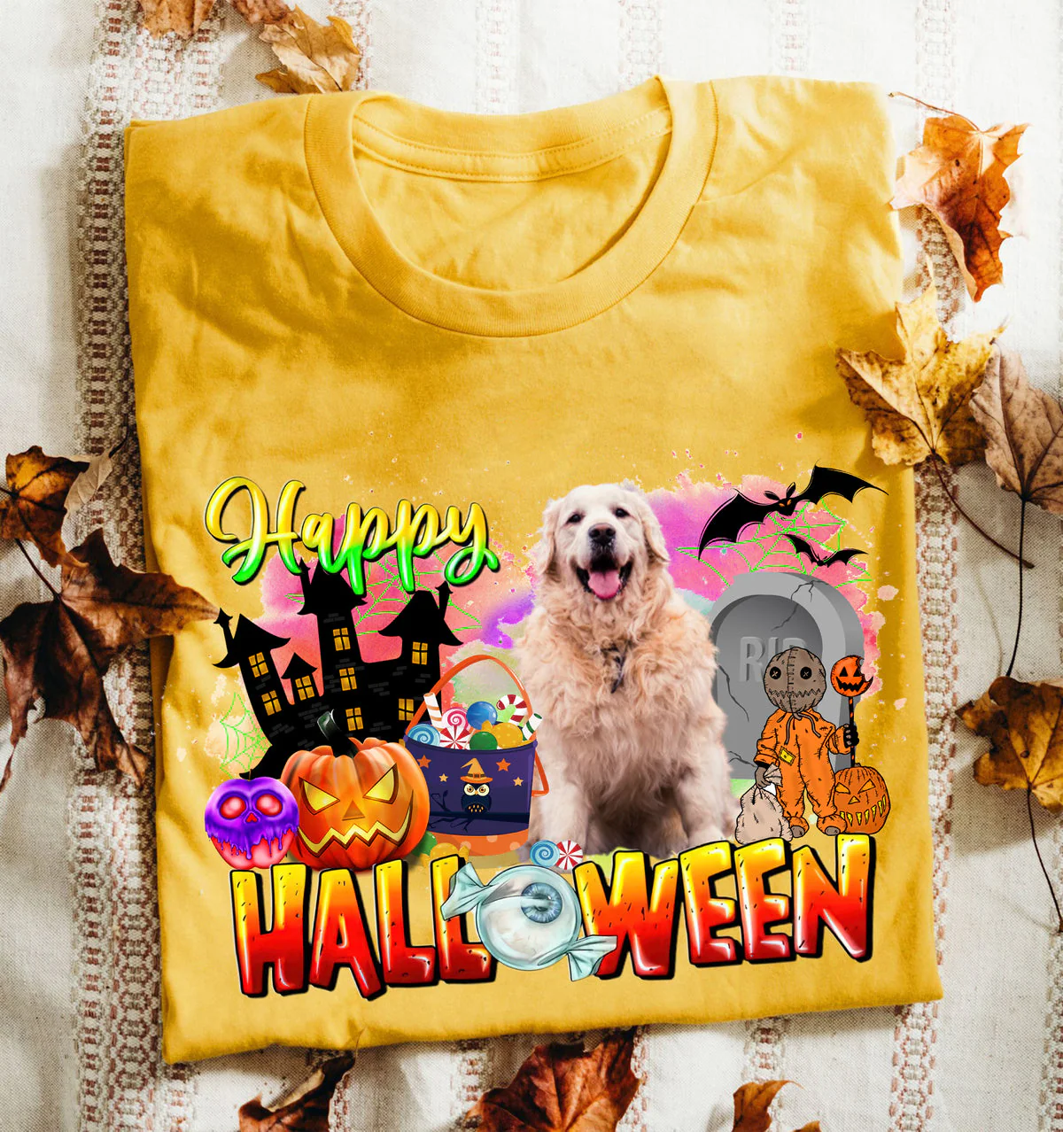 Halloween Shirt Customized Dog Cat Pets Photo, Perfect Cute Halloween Outfit For Dog Mom, Cat Mom, Pets Lovers - Image 4