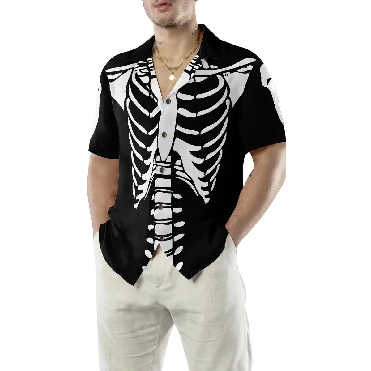 Halloween Skeleton Costume Shirt Hawaiian Shirt - Perfect Gift For Lover, Friend, Family - Image 2