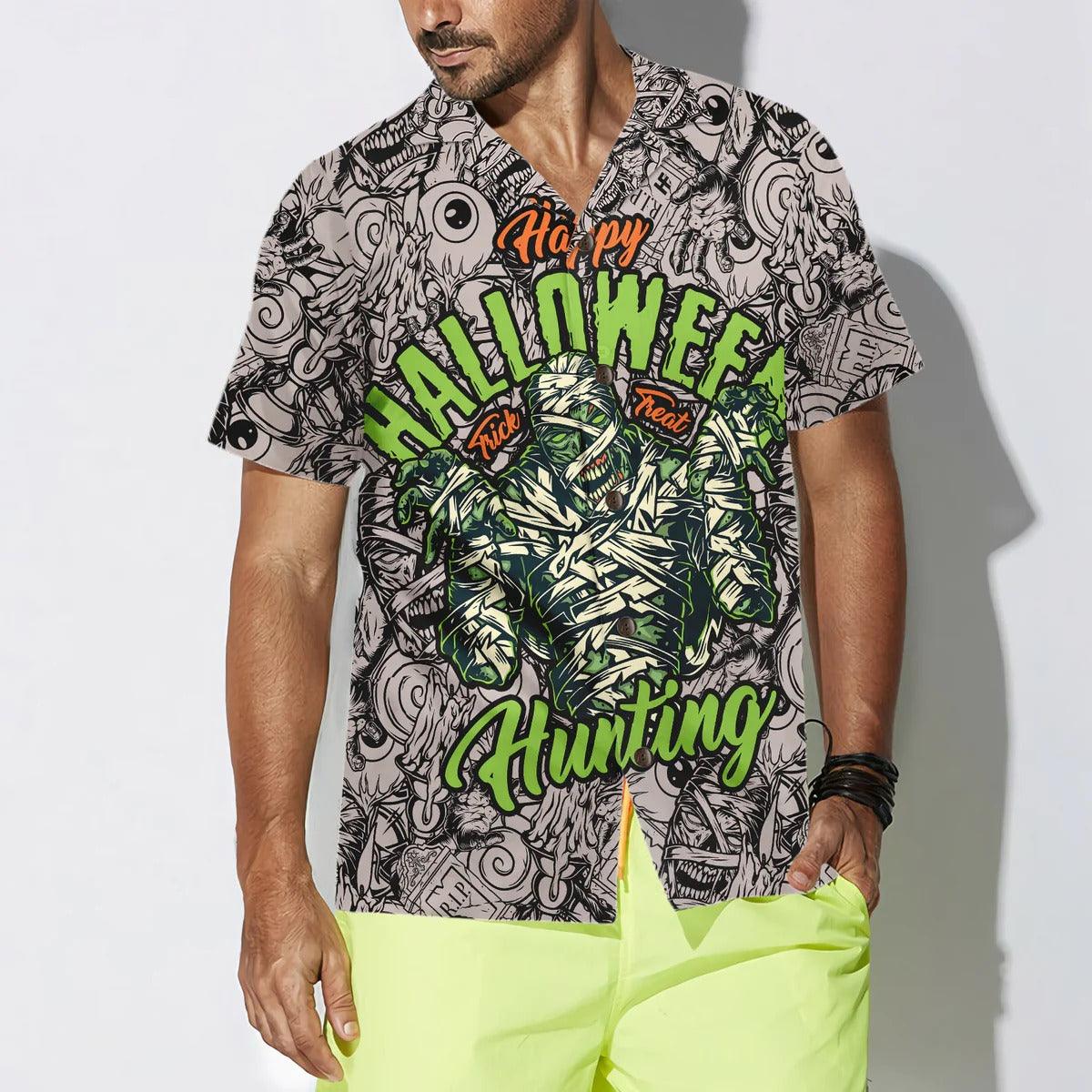 Halloween Vintage Scary Mummy Hawaiian Shirt- Perfect Gift For Lover, Friend, Family