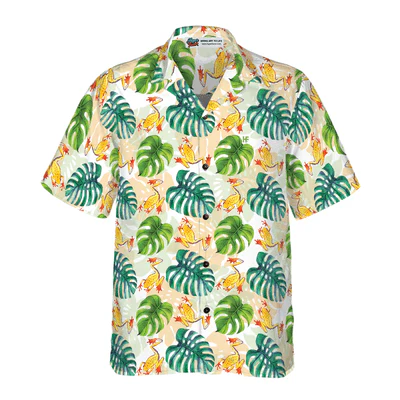 Hand Drawn Tree Frogs Hawaiian Shirt, Monstera Leaves Aloha Shirt For Men - Perfect Gift For Men, Husband, Boyfriend, Friend, Family - Image 2