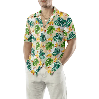 Hand Drawn Tree Frogs Hawaiian Shirt, Monstera Leaves Aloha Shirt For Men - Perfect Gift For Men, Husband, Boyfriend, Friend, Family - Image 4