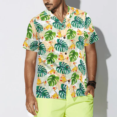 Hand Drawn Tree Frogs Hawaiian Shirt, Monstera Leaves Aloha Shirt For Men - Perfect Gift For Men, Husband, Boyfriend, Friend, Family - Image 5
