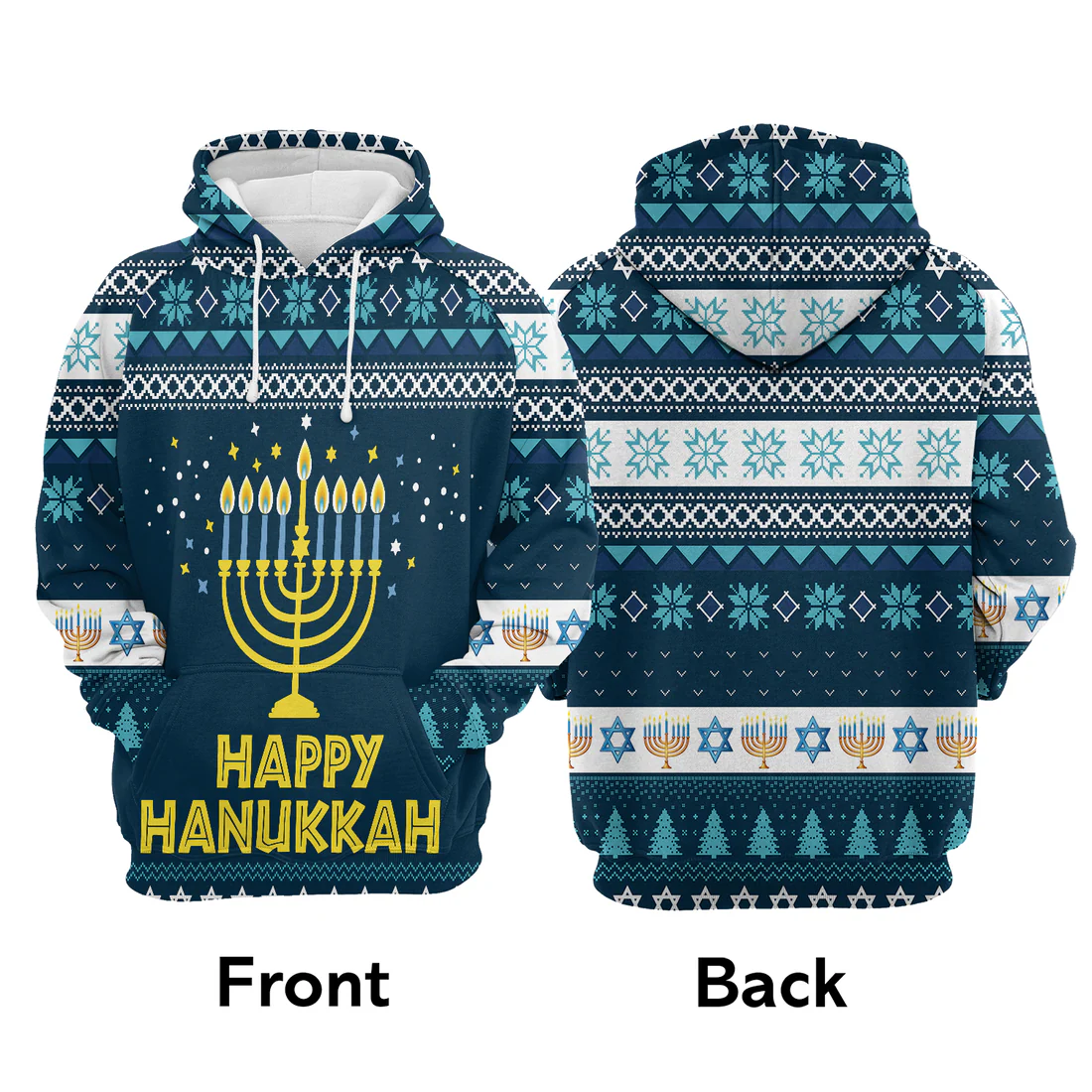 Hanukkah Premium Christmas Hoodie, Happy Hanukkah Christmas Unisex Hoodie For Men & Women - Perfect Gift For Christmas, Friends, Family - Image 3