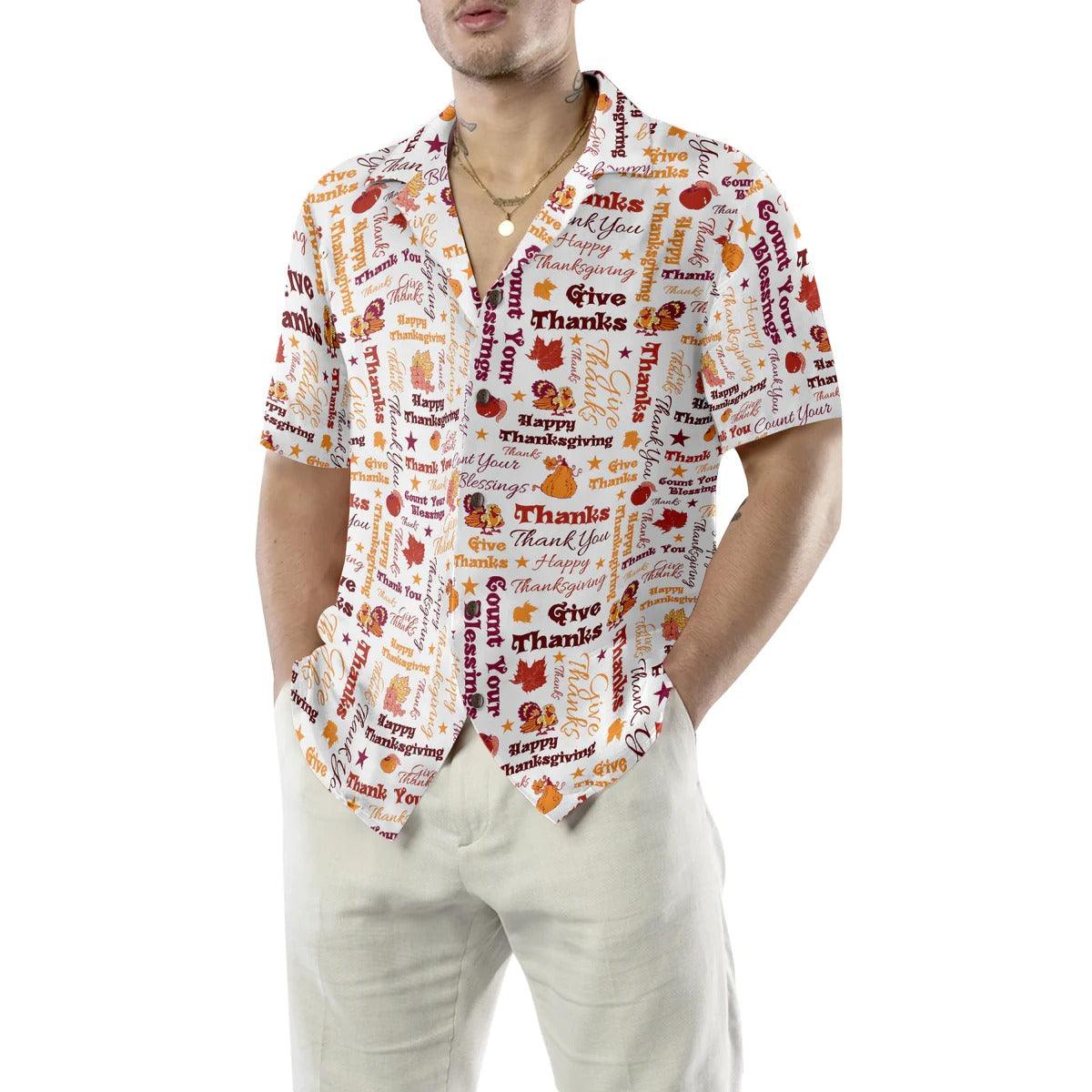 Happy Thanksgiving Hawaiian Shirt - Give Thanks For Thanksgiving Day Aloha Hawaiian Shirt - Perfect Gift For Lover, Friend, Family