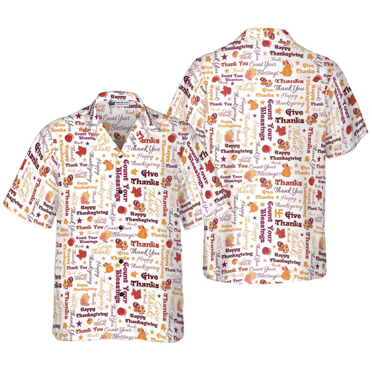 Happy Thanksgiving Hawaiian Shirt - Give Thanks For Thanksgiving Day Aloha Hawaiian Shirt - Perfect Gift For Lover, Friend, Family - Image 2