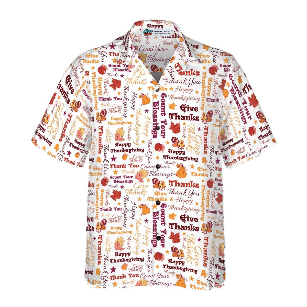 Happy Thanksgiving Hawaiian Shirt - Give Thanks For Thanksgiving Day Aloha Hawaiian Shirt - Perfect Gift For Lover, Friend, Family - Image 4