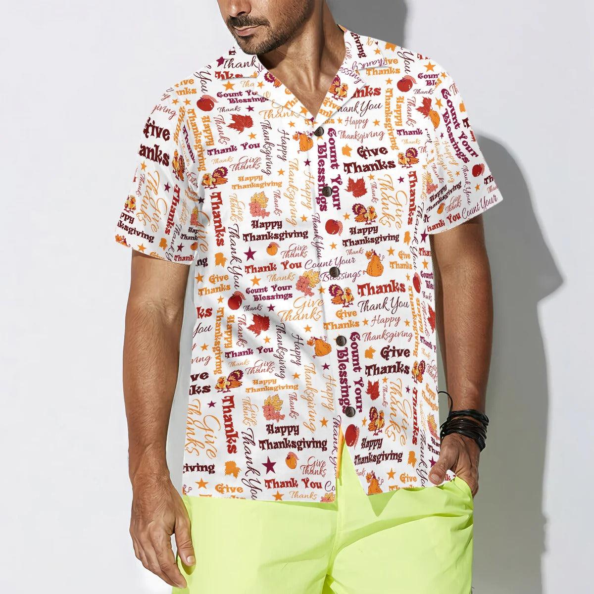 Happy Thanksgiving Hawaiian Shirt - Give Thanks For Thanksgiving Day Aloha Hawaiian Shirt - Perfect Gift For Lover, Friend, Family - Image 5