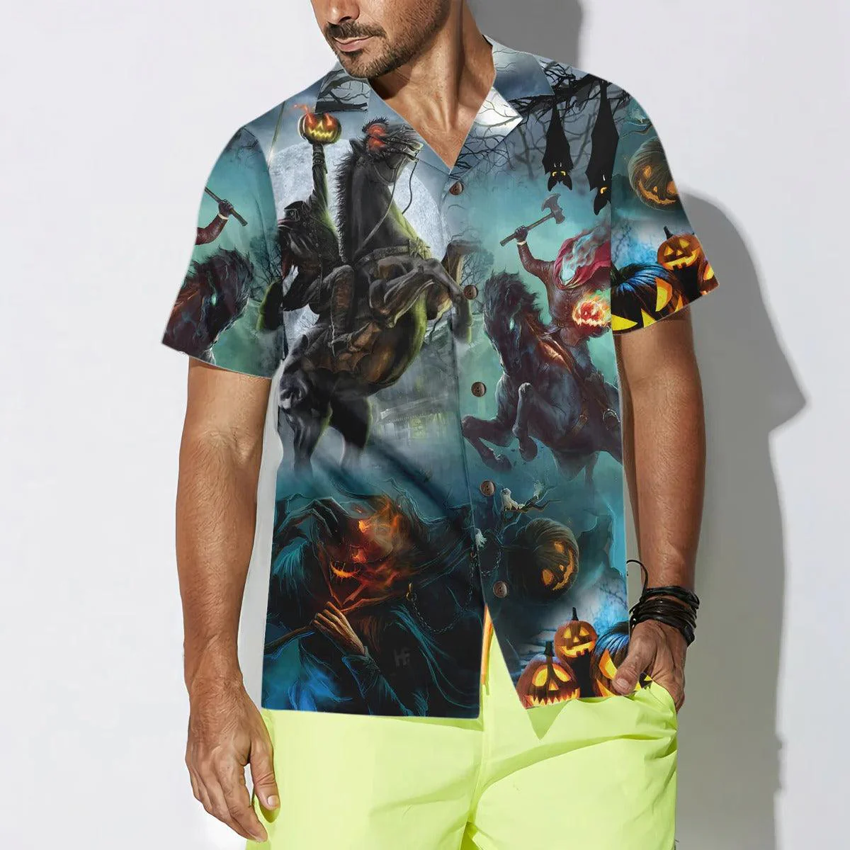Headless Horseman Halloween Shirt For Men Hawaiian Shirt - Perfect Gift For Lover, Friend, Family