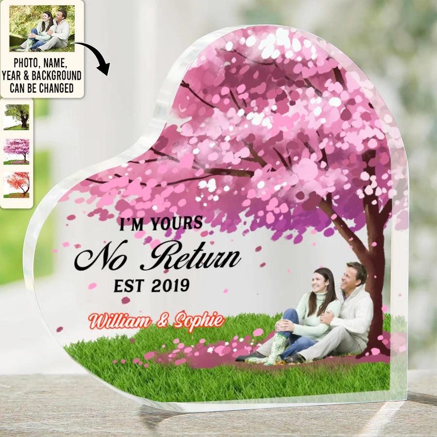Heart Shaped Acrylic Plaque For Couple - I'm Yours No Return Personalized Shaped Acrylic Plaque - Perfect Gift For Couple, Valentine - Image 2