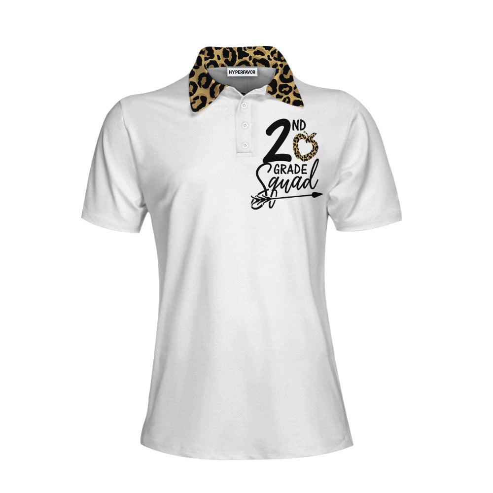 Hello 2nd Grade Squad Leopard Custom Women Polo Shirt, Personalized Women Polo Shirts Gift For Ladies, Gift For Women - Image 2