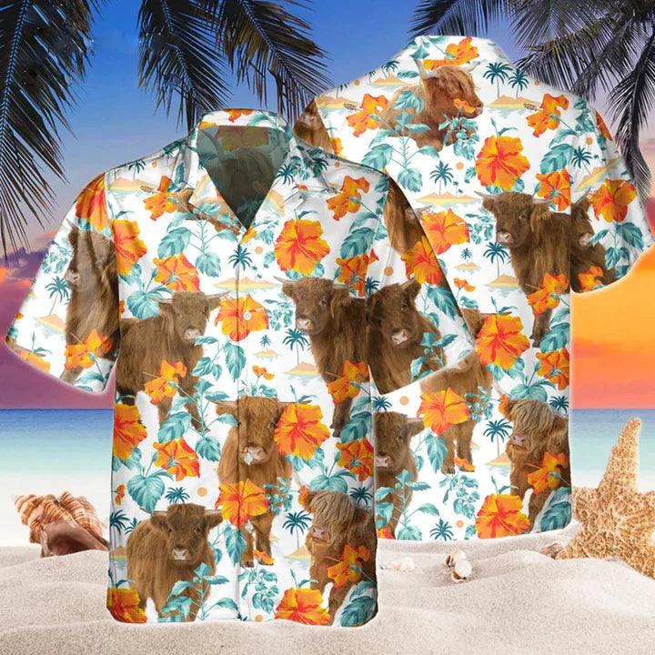 Hibiscus Hawaiian Shirt - Highland Bright Hibiscus Flowers Hawaiian Shirt - Perfect Gift For Friend, Family