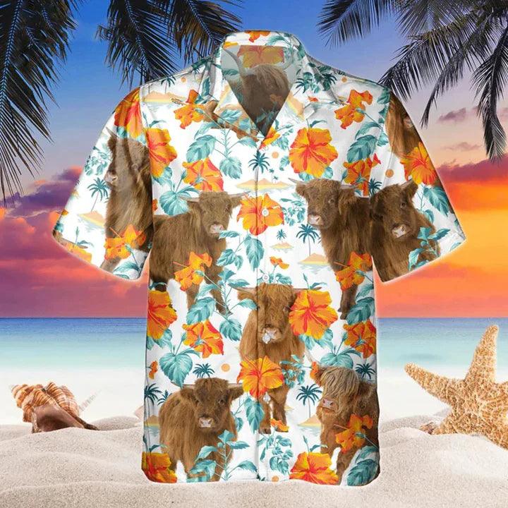 Hibiscus Hawaiian Shirt - Highland Bright Hibiscus Flowers Hawaiian Shirt - Perfect Gift For Friend, Family - Image 3