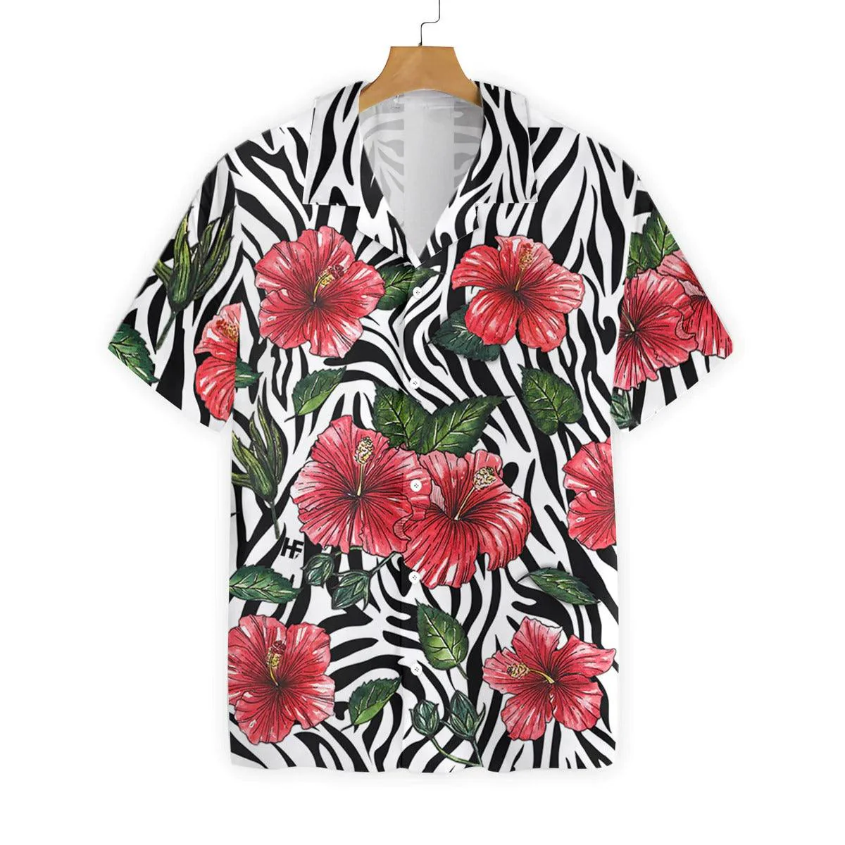 Hibiscus Zebra Watercolor Painting Art Hawaiian Shirt - Perfect Gift For Zebra Lovers, Husband, Boyfriend, Friend, Family - Image 3