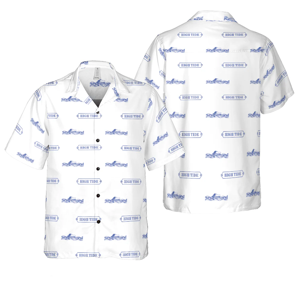 High Tide Pattern Aloha Hawaiian Shirt For Summer, Sydney Wiseman White Hawaiian Shirt For Men Women, Gift For Friend, Family, Team