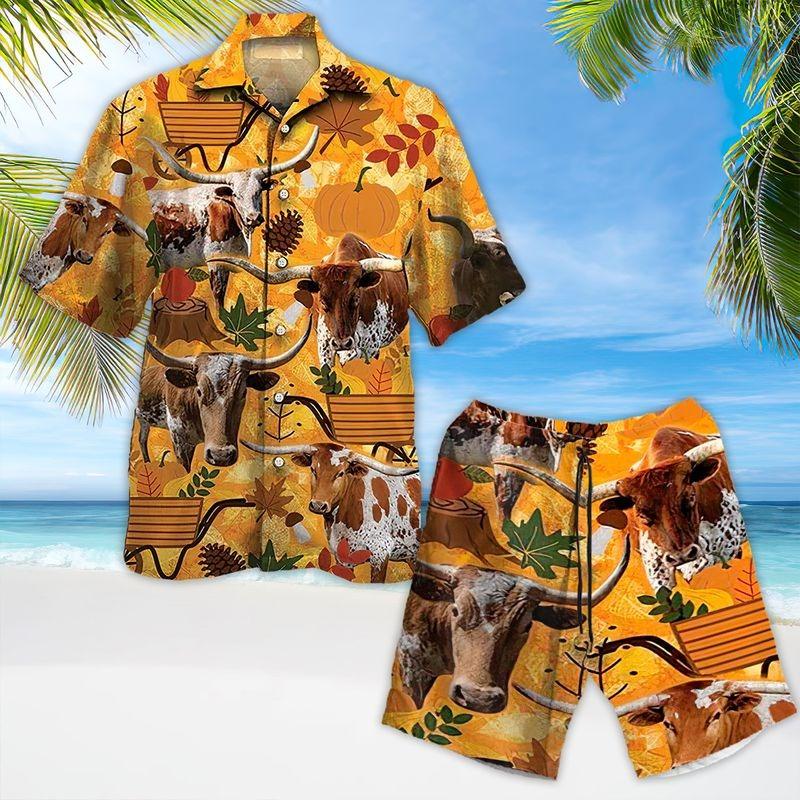 Highland Cattle Aloha Hawaiian Shirt - Highland Cattle Autumn Hawaiian Shirt, Harvest Day Farmer Hawaiian Shirt For Men & Women, Cow Lover
