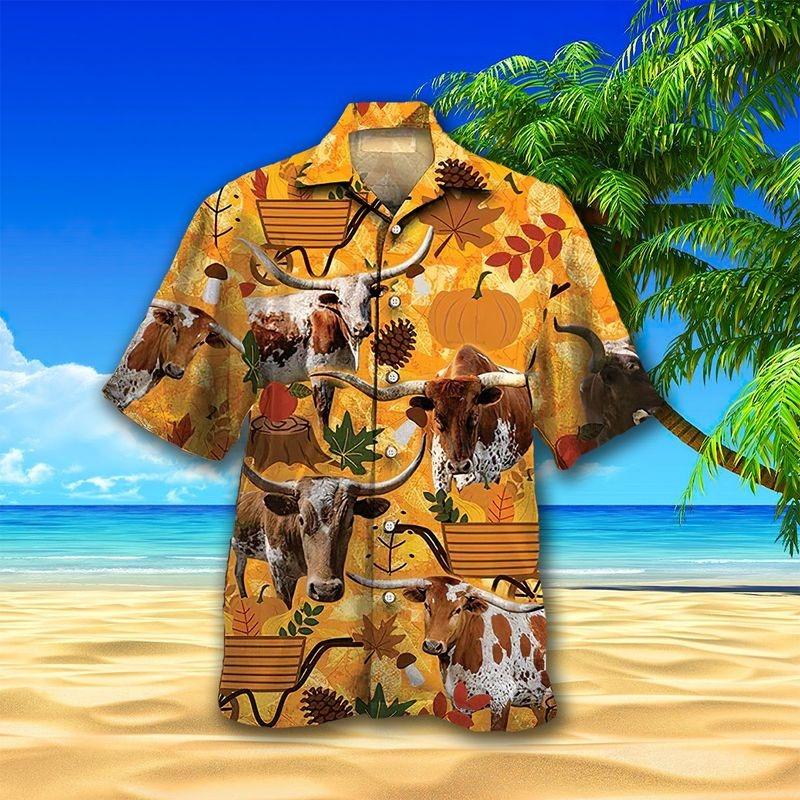 Highland Cattle Aloha Hawaiian Shirt - Highland Cattle Autumn Hawaiian Shirt, Harvest Day Farmer Hawaiian Shirt For Men & Women, Cow Lover - Image 3