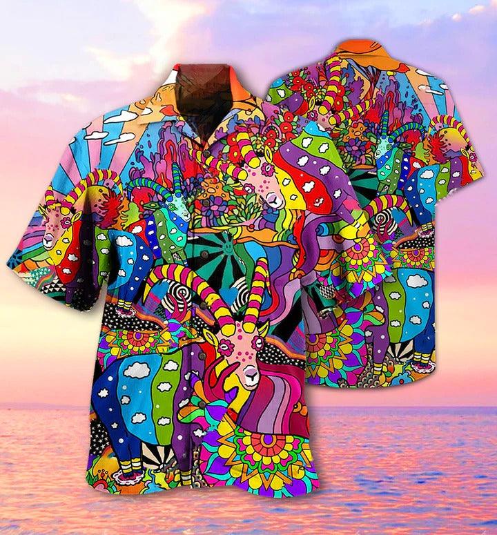 Hippie Aloha Hawaiian Shirt - Hippie Deer Peace Love Life Color Amazing Hawaiian Shirt For Summer - Perfect Gift For Friend, Family - Image 2