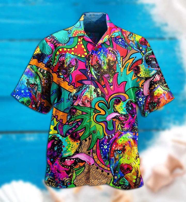 Hippie Aloha Hawaiian Shirt - Hippie Dogs Colorfull Style Hawaiian Shirt For Summer - Perfect Gift For Friend, Family - Image 2