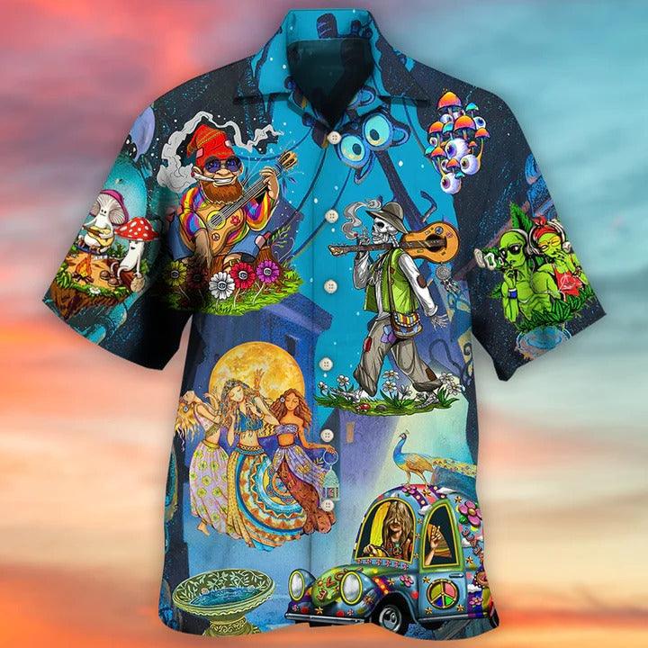 Hippie Aloha Hawaiian Shirt - Hippie Felacia Style Hawaiian Shirt For Summer - Perfect Gift For Friend, Family