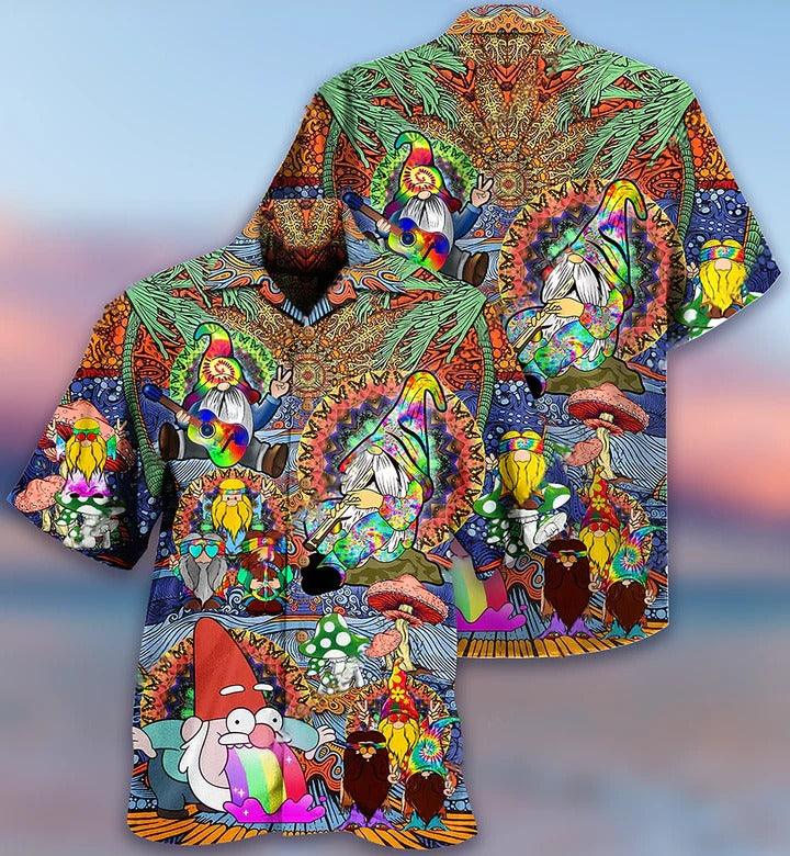 Hippie Aloha Hawaiian Shirt - Hippie Gnome Peace Life Color Hawaiian Shirt For Summer - Perfect Gift For Friend, Family