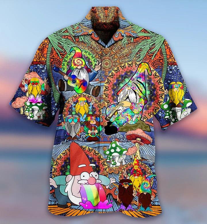 Hippie Aloha Hawaiian Shirt - Hippie Gnome Peace Life Color Hawaiian Shirt For Summer - Perfect Gift For Friend, Family - Image 2