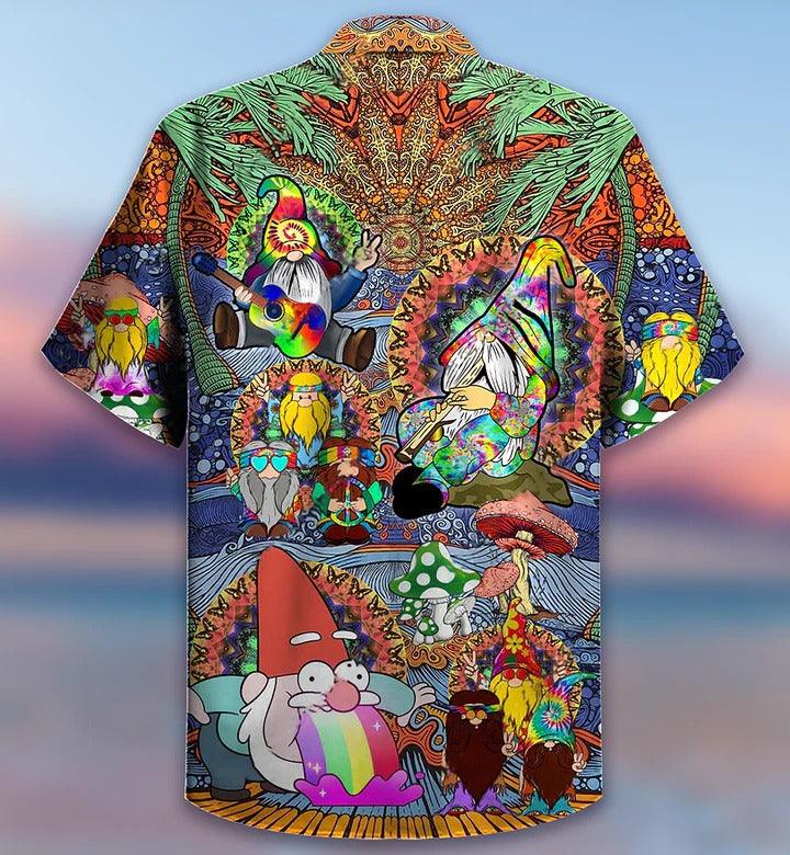 Hippie Aloha Hawaiian Shirt - Hippie Gnome Peace Life Color Hawaiian Shirt For Summer - Perfect Gift For Friend, Family - Image 3