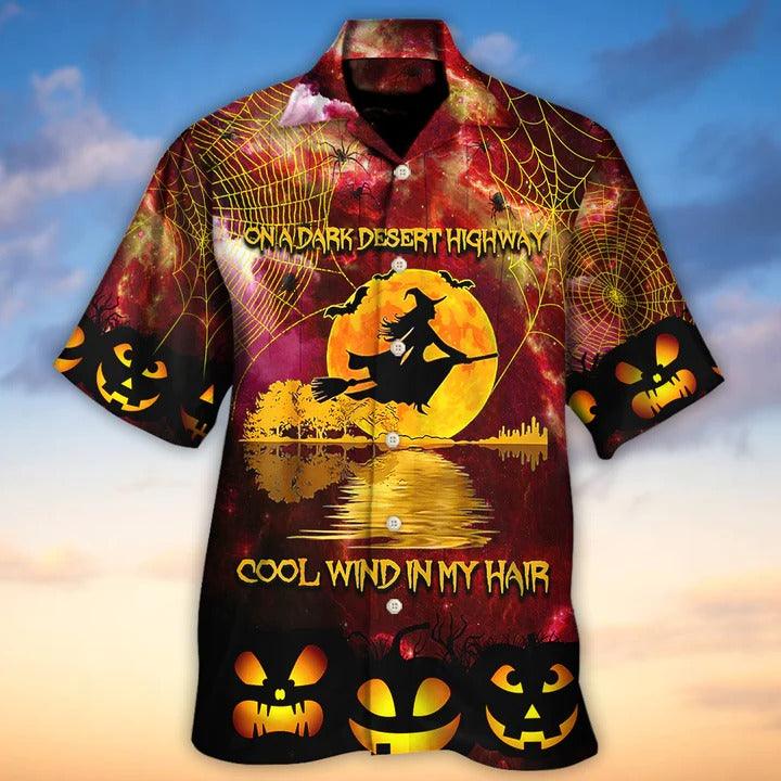 Hippie Aloha Hawaiian Shirt - Hippie Halloween On a Dark Desert Highway Cool Wind in My Hair Witch Hawaiian Shirt For Summer - Perfect Gift For Friend, Family