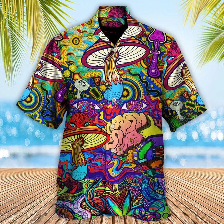 Hippie Aloha Hawaiian Shirt - Hippie Mushroom Colorful Lover Hawaiian Shirt For Summer - Perfect Gift For Friend, Family