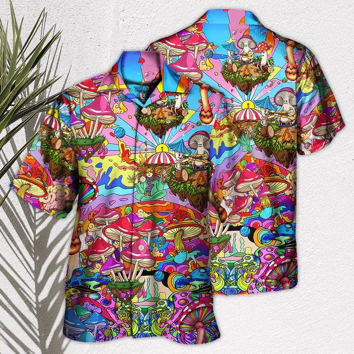 Hippie Aloha Hawaiian Shirt - Hippie Mushroom Hallucinogenic Psychedelic Hawaiian Shirt For Summer - Perfect Gift For Friend, Family - Image 2
