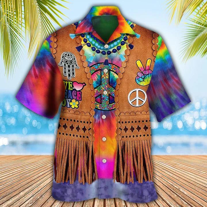 Hippie Aloha Hawaiian Shirt - Hippie Peace Life Cowboy Style Cool Hawaiian Shirt For Summer - Perfect Gift For Friend, Family - Image 2